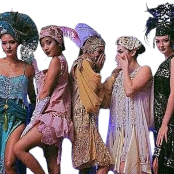 Vintage Dress Gold Puff Sleeves +  Sequins - curated by Rory Castillo - Picture 12 of 13